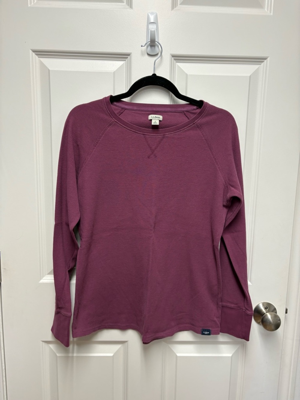 L.L. Bean Women's Raglan Thermal Top in Plum